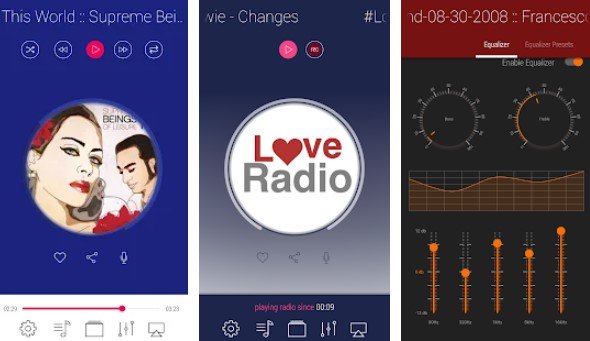 Gameplay screenshot from liquidplayer pro mmusic equalizer mp3 radio 3d for Android