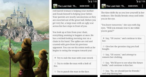 Gameplay screenshot from lost heir the fall of daria for Android