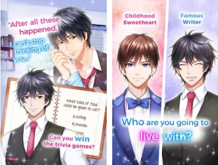 Gameplay screenshot from love triangle free otome game for Android