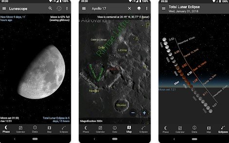 Gameplay screenshot from lunescope pro moon phasesplus for Android