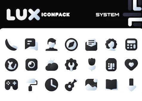 lux black icon pack APK Android