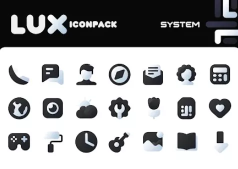 Gameplay screenshot from lux black icon pack for Android
