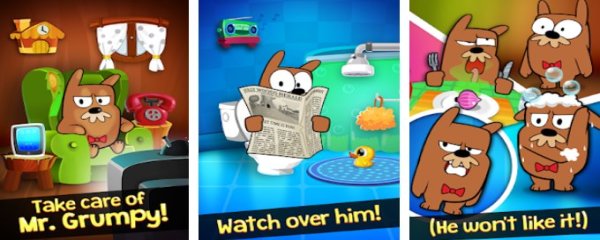Gameplay screenshot from my grumpy the world s moodiest vrtual pet for Android