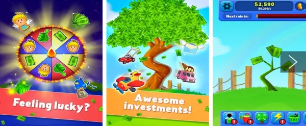 Gameplay screenshot from money tree free clicker game for Android