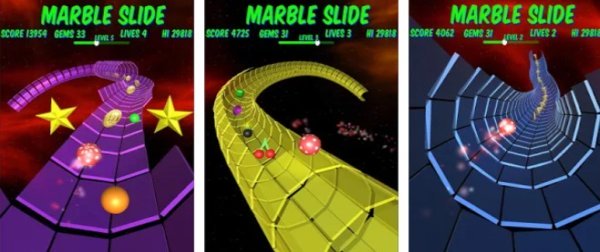 Gameplay screenshot from marble slide pro for Android