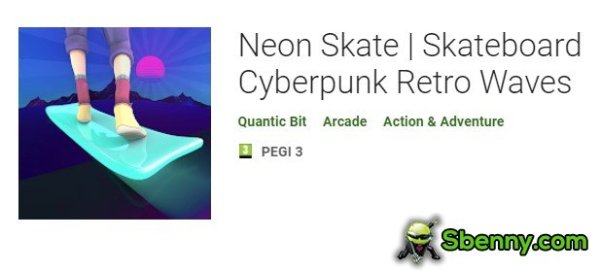 neon skate skateboard cyberpunk retro waves