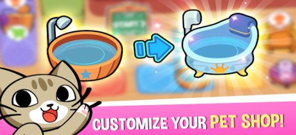 Gameplay screenshot from my virtual pet shop cute animal care game for Android