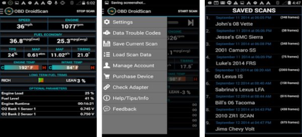 Gameplay screenshot from obd droidscan pro for Android