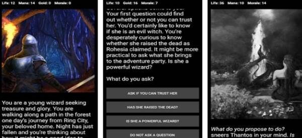 Gameplay screenshot from medieval fantasy rpg choices game for Android
