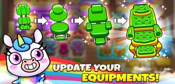 Gameplay screenshot from my unicorn virtual pet Cute animal care game for Android