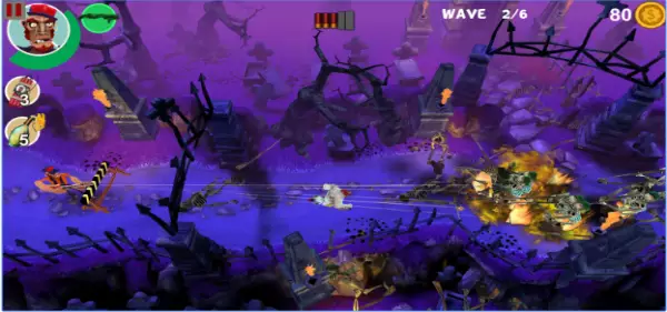 Gameplay screenshot from mad gardener zombie defense for Android