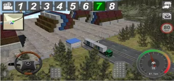 Gameplay screenshot from mercedes benz truck simulator for Android
