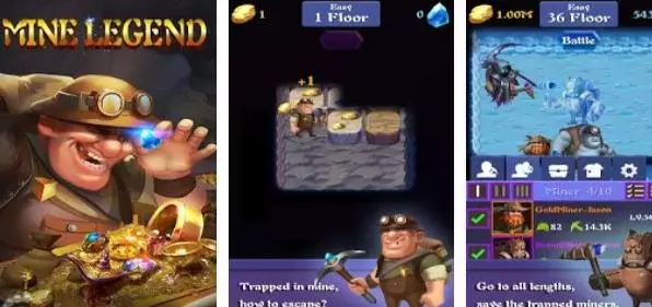 Gameplay screenshot from mine legend quest loot craft for Android