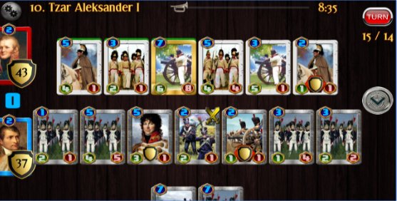 Gameplay screenshot from napoleon war cards for Android