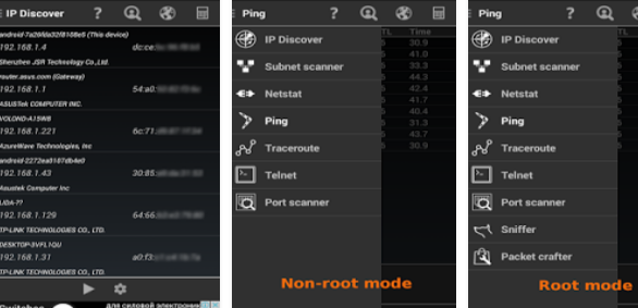 Gameplay screenshot from network utilities for Android