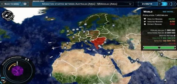 Gameplay screenshot from outbreak infect the world for Android