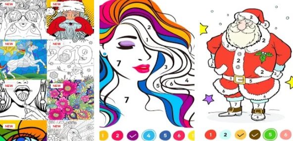 Gameplay screenshot from no paint relaxing coloring games for Android
