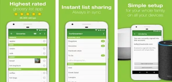 Gameplay screenshot from our groceries shopping list for Android