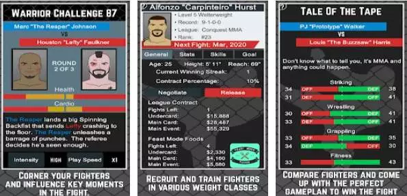 Gameplay screenshot from mma manager free for Android