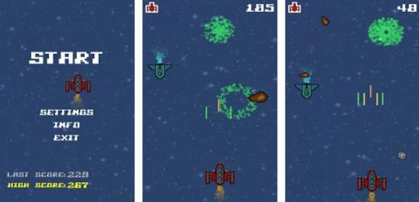 Gameplay screenshot from new retro space shooter for Android