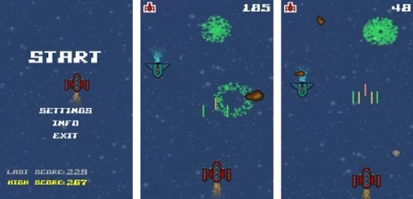 Gameplay screenshot from new retro space shooter for Android