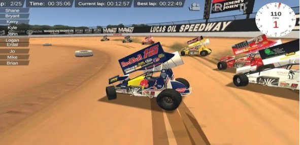 Gameplay screenshot from outlaws sprint car dirt racing 2 online for Android