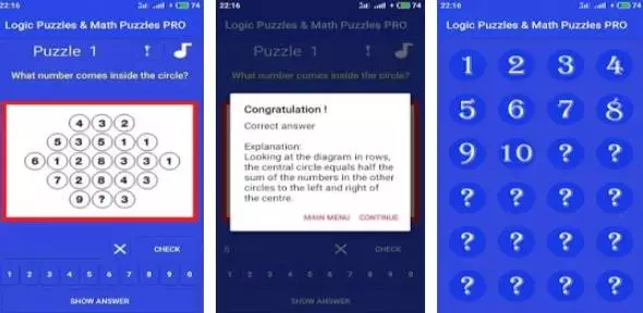 Gameplay screenshot from new logic and math puzzles pro 2019 for Android