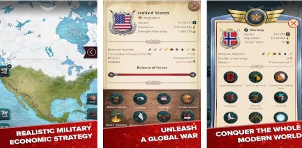 Gameplay screenshot from modern age president simulator for Android