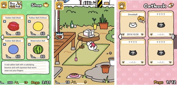 Gameplay screenshot from neko atsume kitty collector for Android