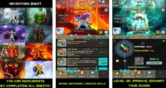 Gameplay screenshot from one combo sword grow your sword for Android
