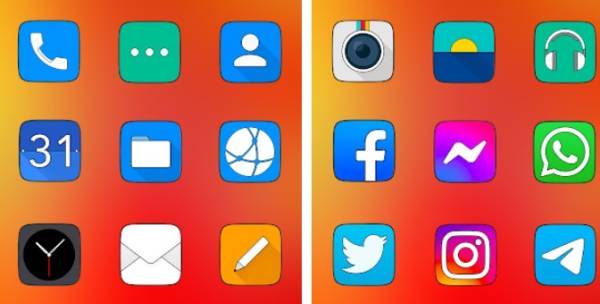 Gameplay screenshot from oxigen square icon pack for Android