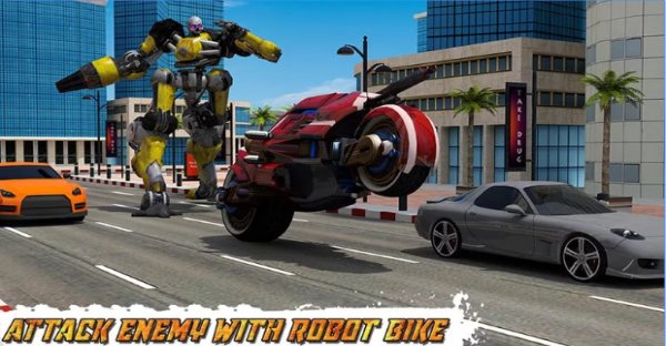 Gameplay screenshot from moto robot transformation for Android