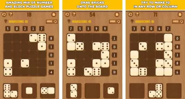 Gameplay screenshot from math on bricks number puzzle game2 for Android