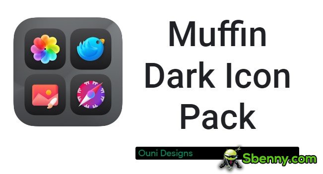 paquete de iconos oscuros muffin