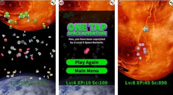 Gameplay screenshot from one tap space adventure for Android