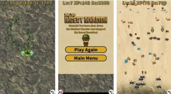 Gameplay screenshot from one tap insect invasion for Android