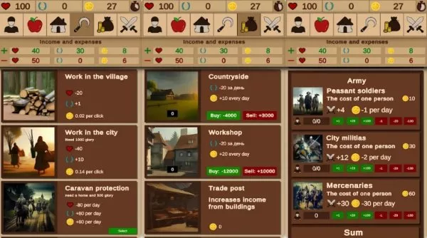Gameplay screenshot from Medieval Simulator for Android