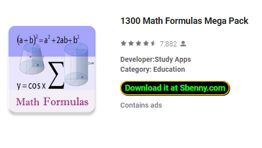 Mega paquete de fórmulas matemáticas 1300