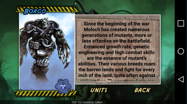 Gameplay screenshot from Neuroshima Hex for Android
