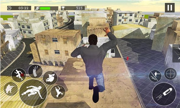 Gameplay screenshot from mad city rooftop police squad for Android