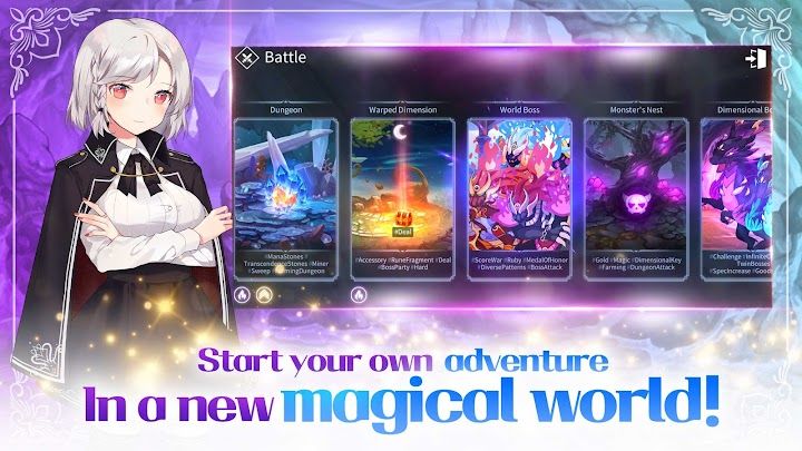 Gameplay screenshot from Magical Girl: Idle Pixel Hero for Android
