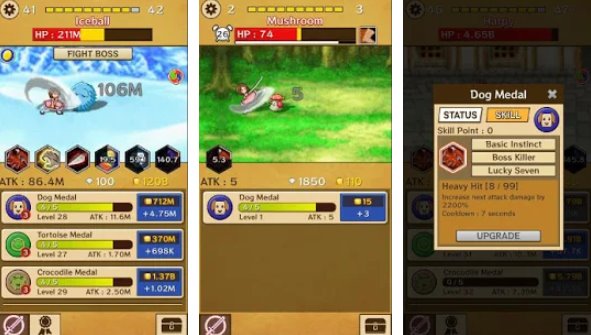 Gameplay screenshot from maid heroes idle game rpg with incremental for Android