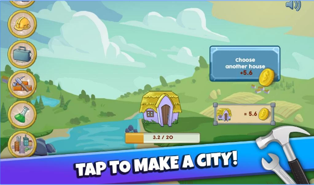 Gameplay screenshot from make a city build idle game for Android