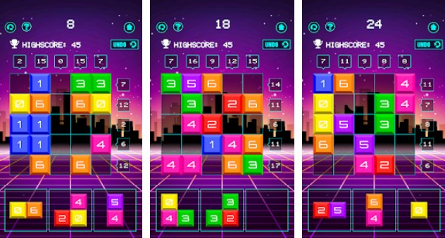 Gameplay screenshot from make plus 10 block puzzle game gold edition for Android