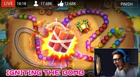 Gameplay screenshot from marble dash epic bubble shooter legend game 2020 for Android