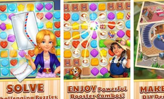 Gameplay screenshot from matchington mansion match 3 home decor adventure for Android