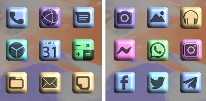 Gameplay screenshot from material square 3d icon pack for Android