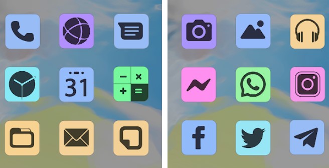 Gameplay screenshot from material square icon pack for Android