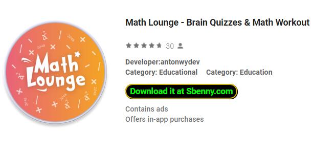 math lounge brain quizzes and math workout