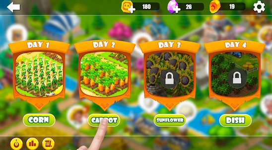 Gameplay screenshot from mega farm empire idle clicker game for Android